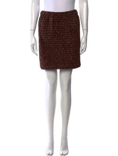 Pre-owned St. John Couture Tweed Pattern Mini Skirt In Neutral
