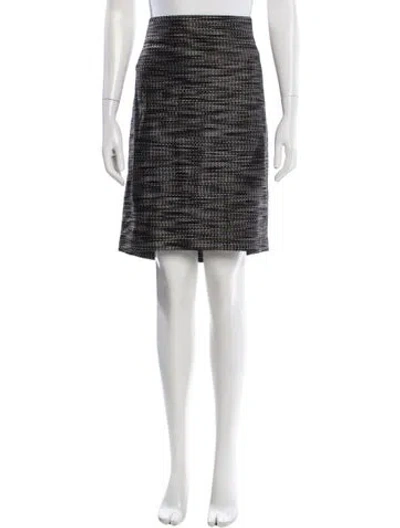 Pre-owned St. John Couture Tweed Pattern Mini Skirt In White