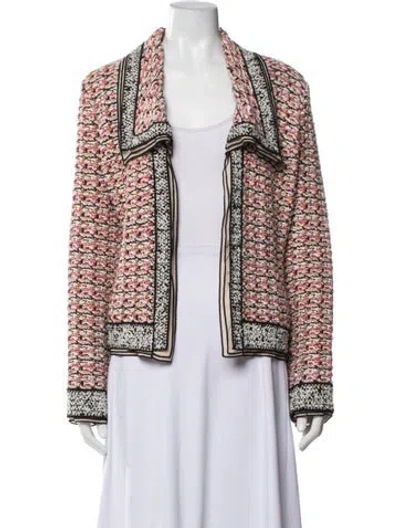 Pre-owned St. John Couture Tweed Tweed Pattern Jacket In Pink