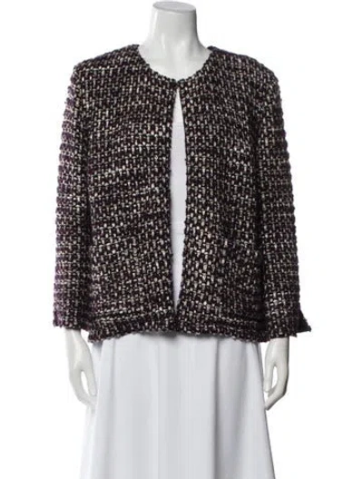Pre-owned St. John Couture Tweed Tweed Pattern Jacket In Purple