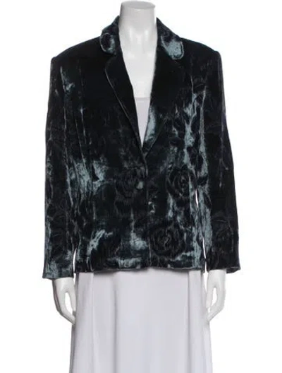 Pre-owned St. John Couture Velvet Evening Jacket In Blue