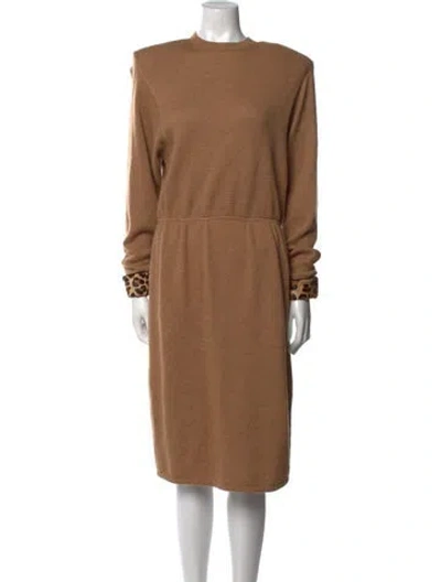 Pre-owned St. John Couture Vintage Midi Length Dress In Brown
