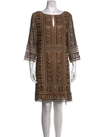 Pre-owned St. John Couture Vintage Mini Dress In Gold