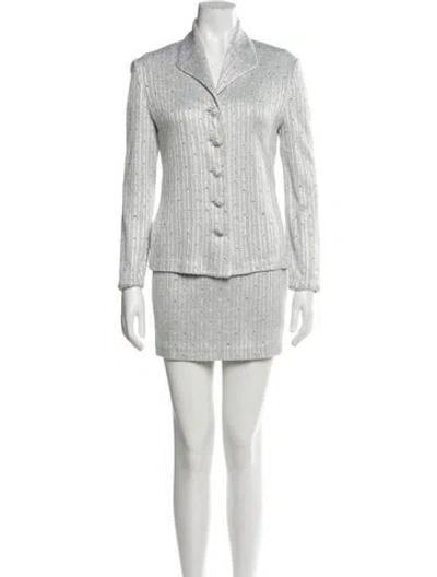 Pre-owned St. John Couture Vintage Printed Skirt Suit In Neutral