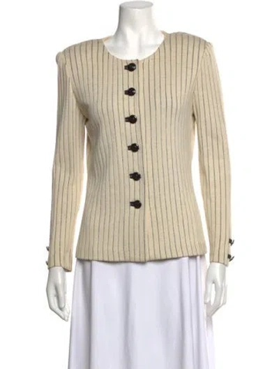 Pre-owned St. John Couture Vintage Striped Sweater In Neutrals