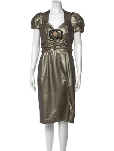 Pre-owned St. John Couture V-neck Knee-length Dress