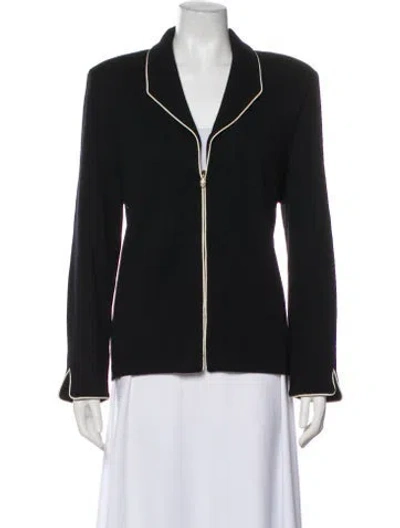 Pre-owned St. John Couture Wool Blazer In Black