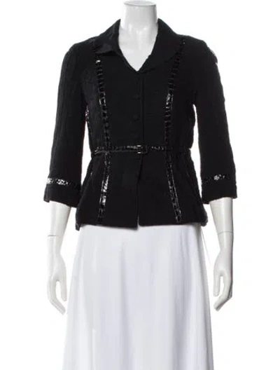 Pre-owned St. John Couture Wool Blazer In Black