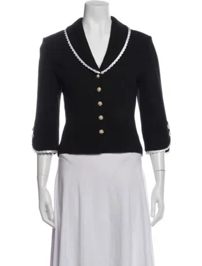 Pre-owned St. John Couture Wool Blazer In Black