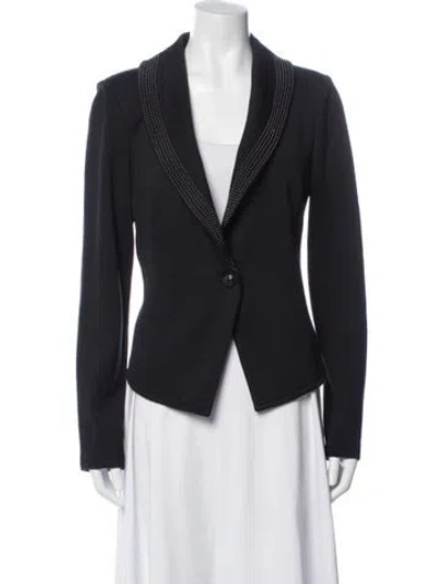 Pre-owned St. John Couture Wool Blazer In Blue