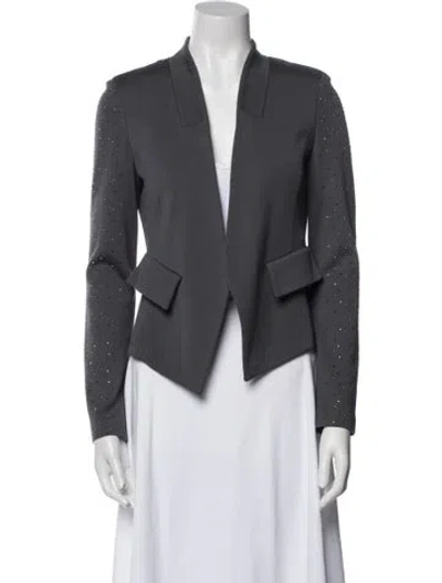 Pre-owned St. John Couture Wool Blazer In Gray