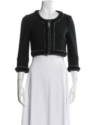 Pre-owned St. John Couture Wool Bolero In Black