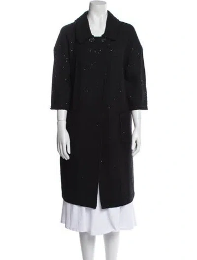 Pre-owned St. John Couture Wool Coat In Black