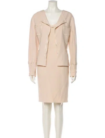 Pre-owned St. John Couture Wool Dress Set In Neutral