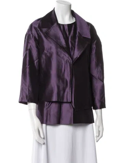 Pre-owned St. John Couture Wool Dress Set In Purple