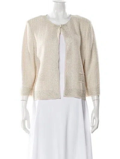 Pre-owned St. John Couture Wool Evening Jacket In Neutral