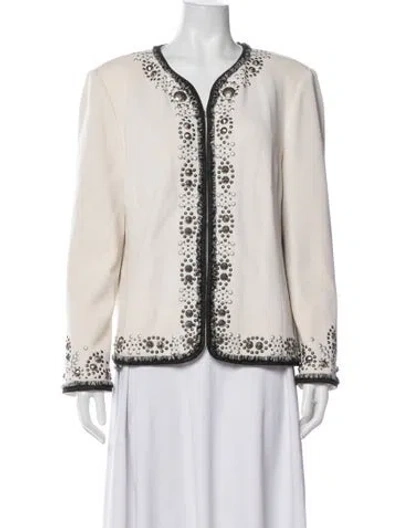 Pre-owned St. John Couture Wool Evening Jacket In Neutrals