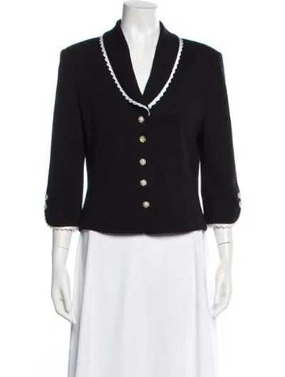 Pre-owned St. John Couture Wool Jacket In Black
