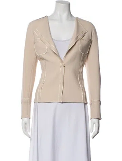 Pre-owned St. John Couture Wool Jacket In Neutral
