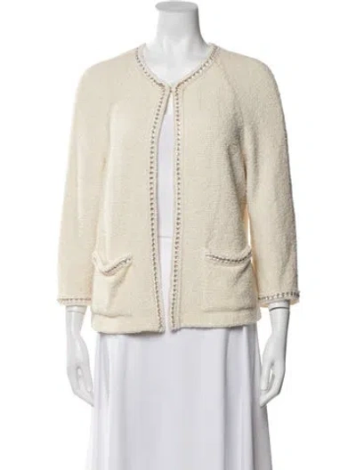 Pre-owned St. John Couture Wool Jacket In Neutral