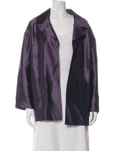 Pre-owned St. John Couture Wool Jacket In Purple