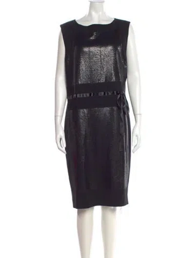 Pre-owned St. John Couture Wool Knee-length Dress In Black