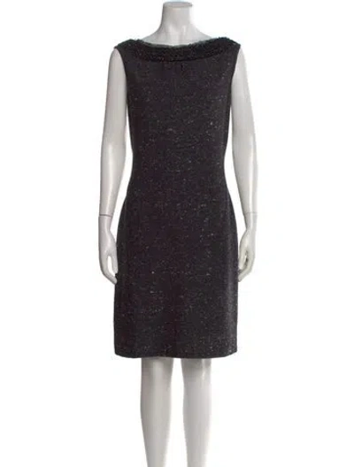 Pre-owned St. John Couture Wool Knee-length Dress In Black