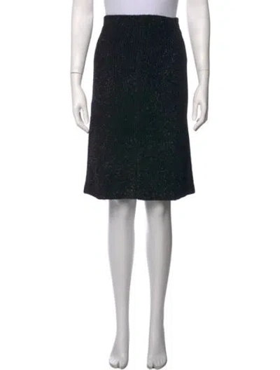Pre-owned St. John Couture Wool Knee-length Skirt In Black