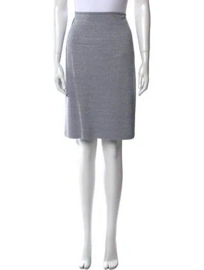 Pre-owned St. John Couture Wool Knee-length Skirt In Blue