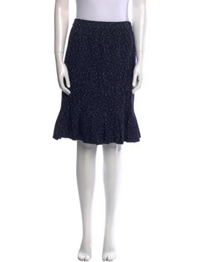 Pre-owned St. John Couture Wool Knee-length Skirt In Blue