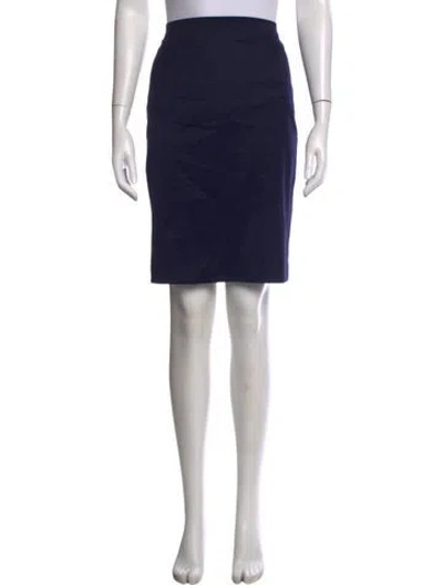 Pre-owned St. John Couture Wool Knee-length Skirt In Blue