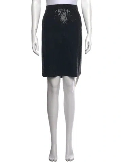 Pre-owned St. John Couture Wool Knee-length Skirt In Blue