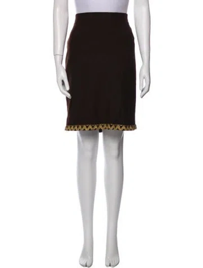 Pre-owned St. John Couture Wool Knee-length Skirt In Brown