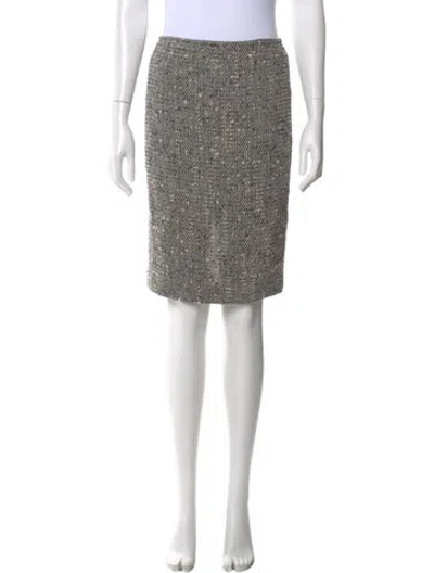 Pre-owned St. John Couture Wool Knee-length Skirt In Gray