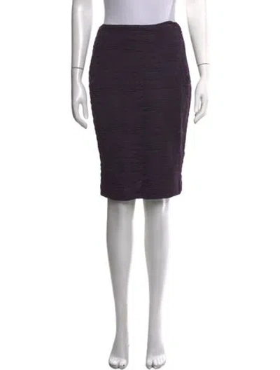 Pre-owned St. John Couture Wool Knee-length Skirt In Purple