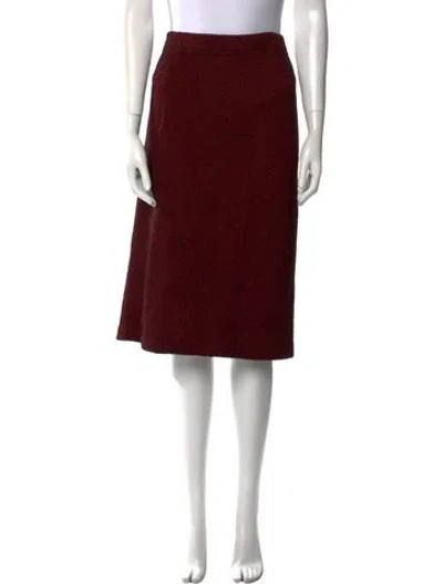 Pre-owned St. John Couture Wool Knee-length Skirt In Red