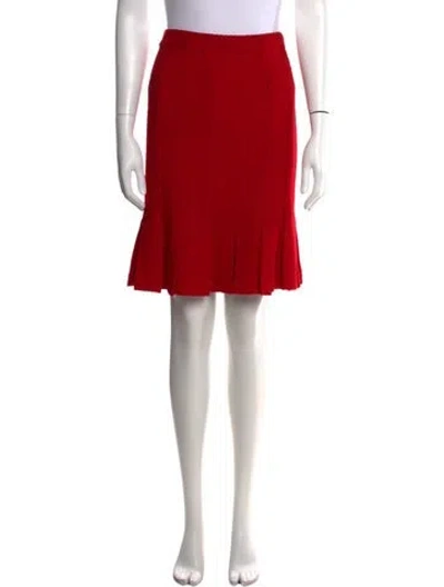 Pre-owned St. John Couture Wool Knee-length Skirt In Red