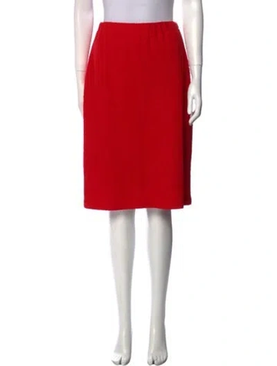 Pre-owned St. John Couture Wool Knee-length Skirt W/ Tags In Red
