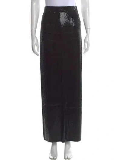 Pre-owned St. John Couture Wool Long Skirt In Black