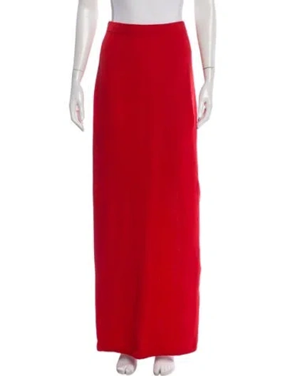 Pre-owned St. John Couture Wool Long Skirt In Red