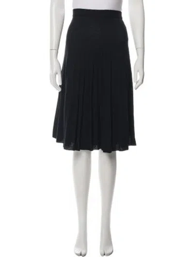 Pre-owned St. John Couture Wool Midi Length Skirt In Black