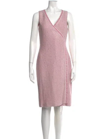 Pre-owned St. John Couture Wool Mini Dress In Pink