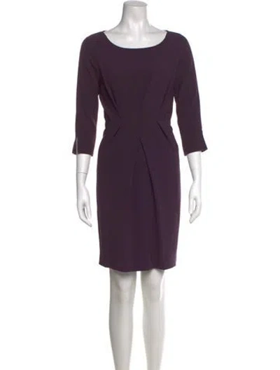Pre-owned St. John Couture Wool Mini Dress In Purple