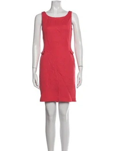 Pre-owned St. John Couture Wool Mini Dress In Red