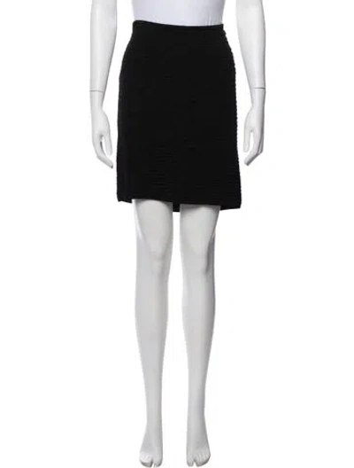 Pre-owned St. John Couture Wool Mini Skirt In Blue