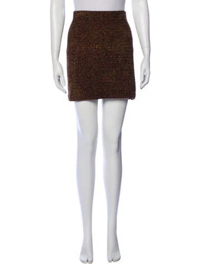 Pre-owned St. John Couture Wool Mini Skirt In Brown