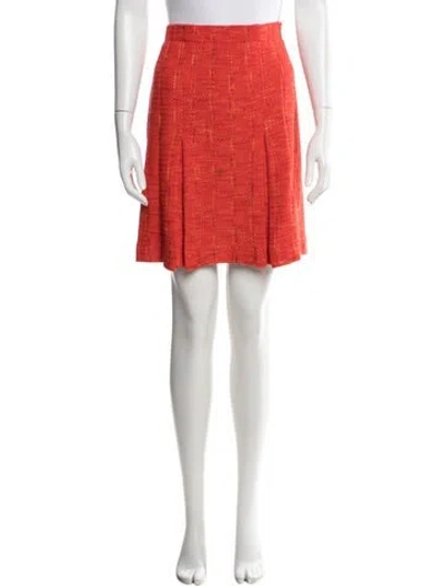 Pre-owned St. John Couture Wool Mini Skirt In Red