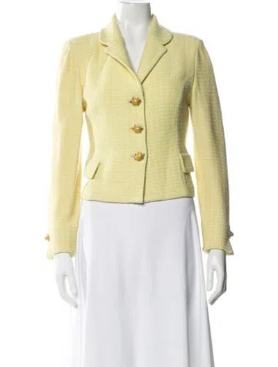 Pre-owned St. John Couture Wool Striped Blazer In Multi