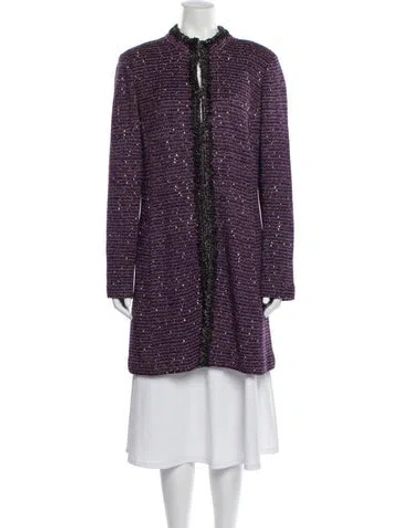 Pre-owned St. John Couture Wool Tweed Pattern Evening Jacket
