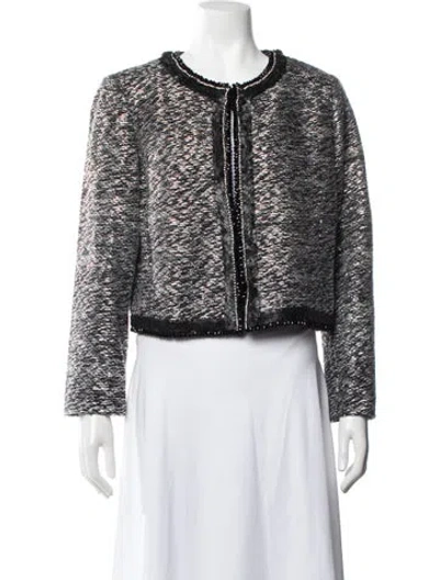 Pre-owned St. John Couture Wool Tweed Pattern Jacket In Multicolor